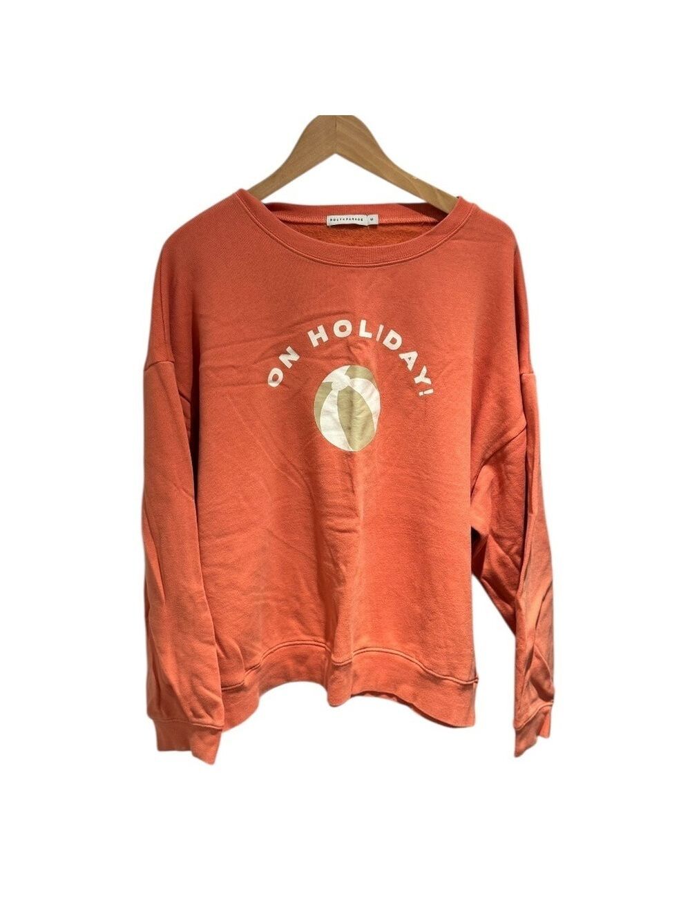 SOUTH PARADE orange ‘on holiday” graphic print sweatshirt - size M